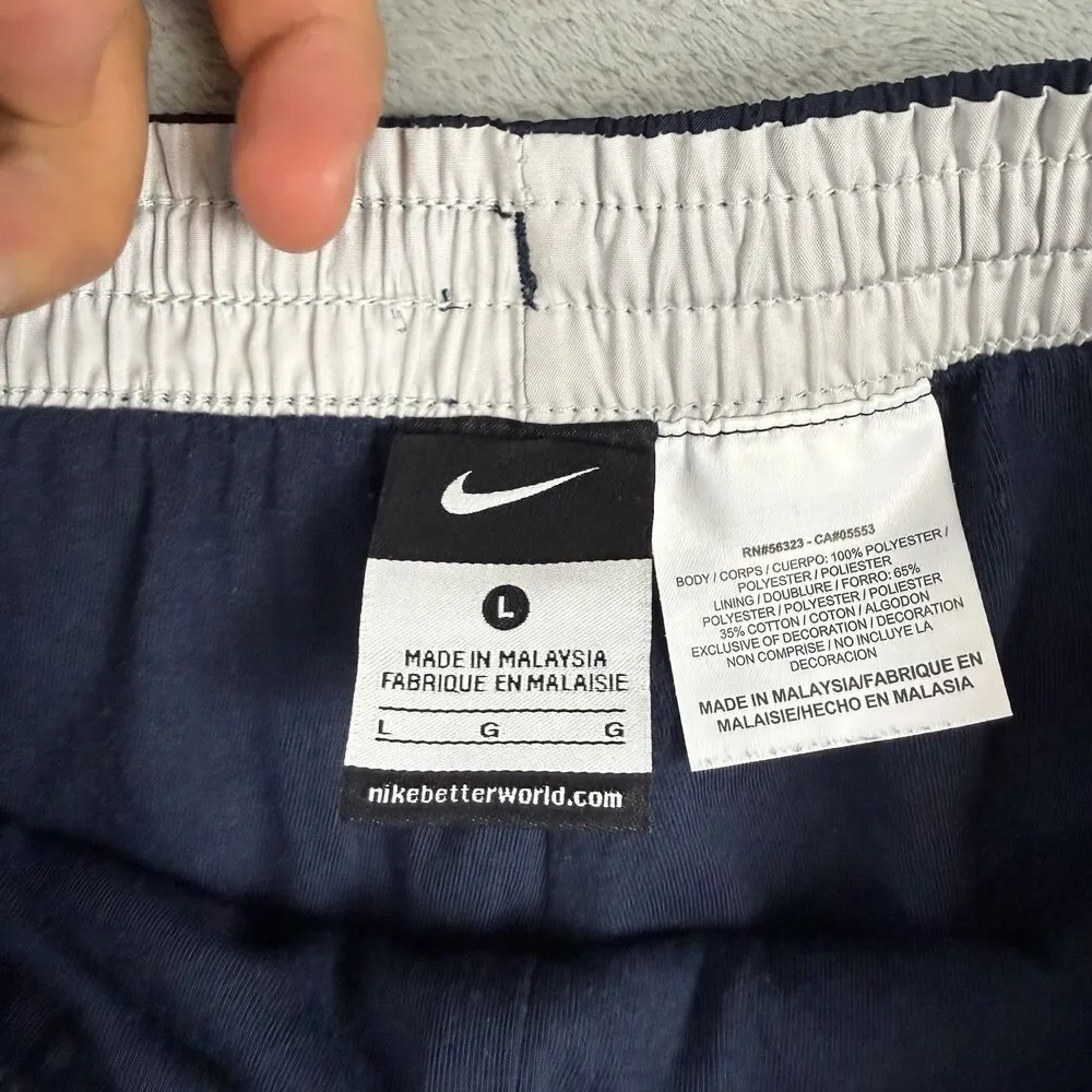 Nike Navy White Lined Windbreaker Track Pants Women’s Large